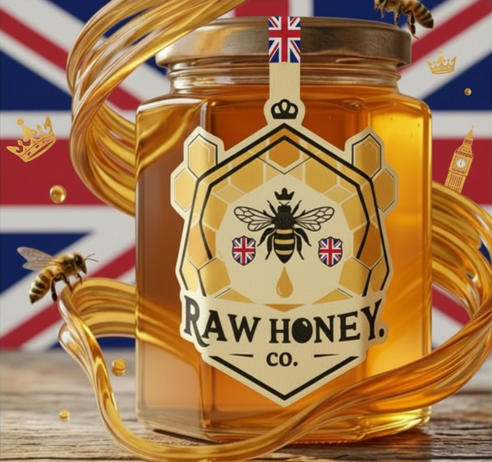 British raw honey jar from Raw Honey Co